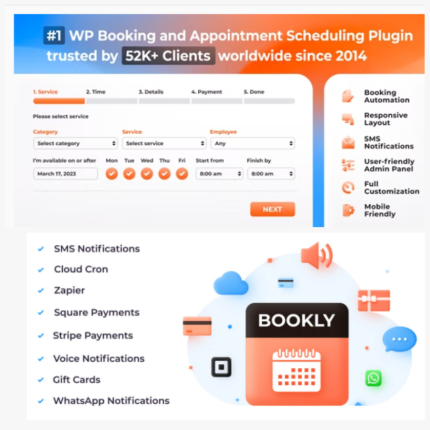 Bookly PRO – Appointment Booking and Scheduling Software System